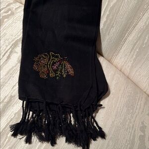 Blackhawks Elegant Black Beaded Scarf